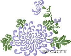 Motif chrysanthème chinois - pochoir pour la décoration