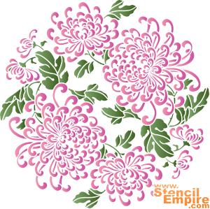 Chinees Chrysantenmedaillon 2 - sjabloon voor decoratie