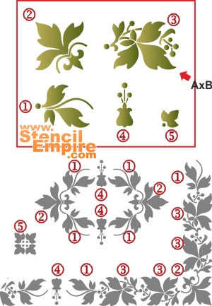 Ensemble classique 1 (Pochoirs à motifs classiques)