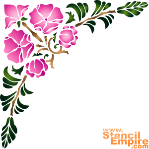 Magnolia d'angle - pochoir pour la décoration