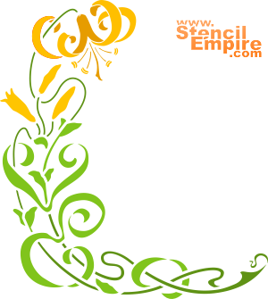 Bloeiende lelie - sjabloon voor decoratie