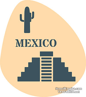Symbolen van Mexico - sjabloon voor decoratie