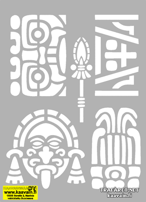 Ensemble aztèque - pochoir pour la décoration