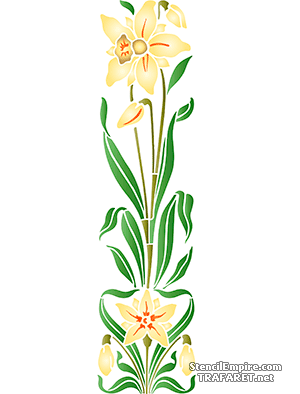 Sierlijke narcissen - sjabloon voor decoratie