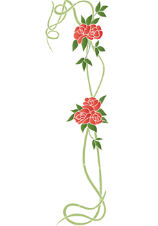 Lange rozen - sjabloon voor decoratie