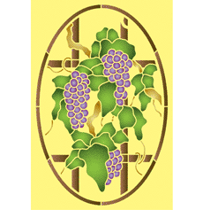 Druiven in een ovaal - sjabloon voor decoratie