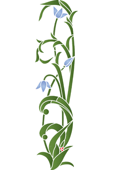 Krul met klokjesbloem - sjabloon voor decoratie