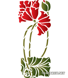 Motif coquelicot A - pochoir pour la décoration