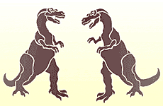 Paar tyrannosaurussen - sjabloon voor decoratie