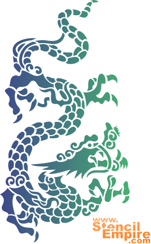 Koninklijke draak (Oosterse stijl stencils)
