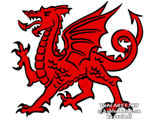 Draak van Wales - sjabloon voor decoratie