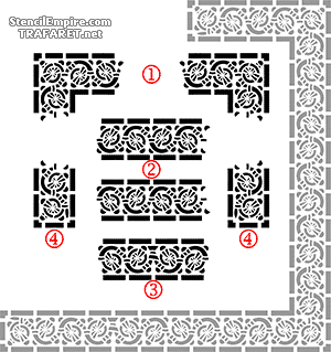 Grand ensemble celtique - pochoir pour la décoration