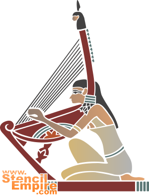 Harpist - sjabloon voor decoratie