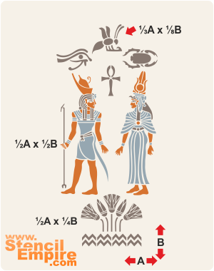 Egyptische set - sjabloon voor decoratie