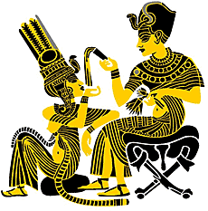 Toutankhamon et la reine - pochoir pour la décoration