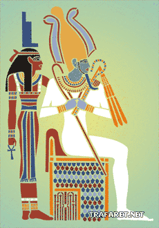 Isis en Osiris - sjabloon voor decoratie