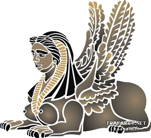 Sphinx égyptien - pochoir pour la décoration