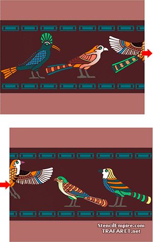 Oiseaux égyptiens - pochoir pour la décoration