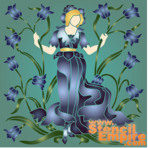 Le Cortège de Flora - Campanule (Pochoirs des styles Art nouveau et Art déco)