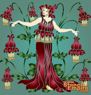 Columbine meisje (Stencils van Art Nouveau en Art Deco stijlen)