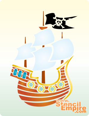 Piratenschip - sjabloon voor decoratie