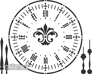 Cadran d'horloge 7 - pochoir pour la décoration