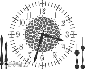 Cadran d'horloge 9 - pochoir pour la décoration