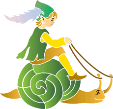 Elf op een slak - sjabloon voor decoratie