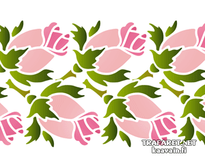 Double bordure de roses - pochoir pour la décoration