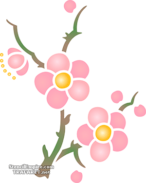 Motif Sakura 101 - pochoir pour la décoration