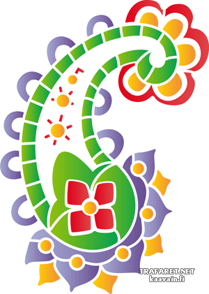 Paisley met bloem - sjabloon voor decoratie
