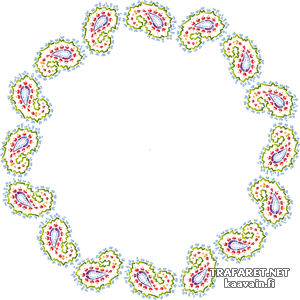 Stekelige paisley cirkel 123 - sjabloon voor decoratie