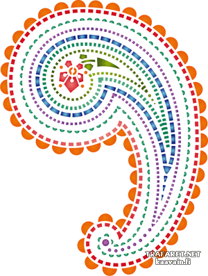 Paisley ornament 152a - sjabloon voor decoratie