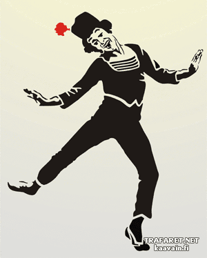 Vrolijke clown - sjabloon voor decoratie