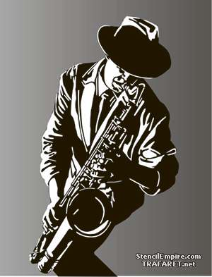 Saxophoniste - pochoir pour la décoration