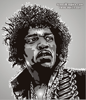 Jimi Hendrix - sjabloon voor decoratie