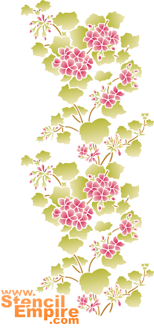 Geranium rand - sjabloon voor decoratie