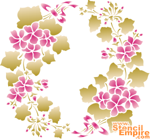 Geranium medaillon - sjabloon voor decoratie