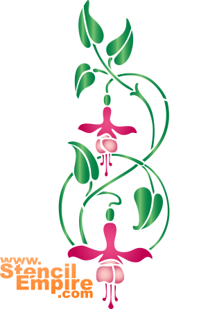 Twee fuchsia's - sjabloon voor decoratie
