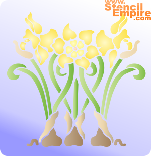 Drie narcissen - sjabloon voor decoratie