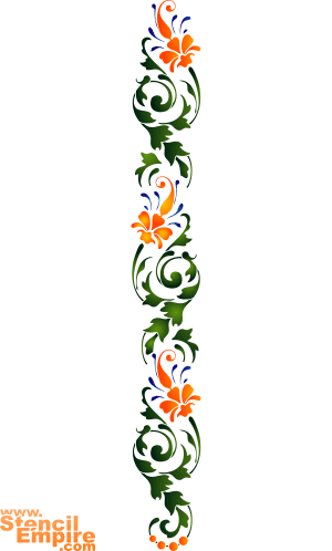 Bordure Renaissance (Pochoirs avec jardin et fleurs sauvages)