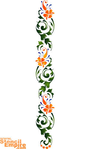 Renaissance rand (Stencils met tuin- en veldbloemen)