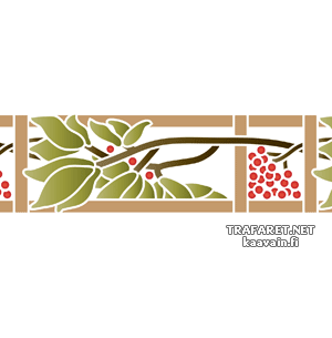 Bladeren en bessen: border - sjabloon voor decoratie