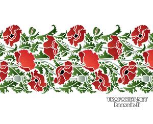 Bordure coquelicot 39 - pochoir pour la décoration