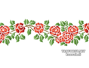 Bordure rose 41 - pochoir pour la décoration