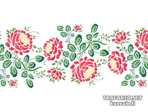 Bordure de pivoine 44 - pochoir pour la décoration