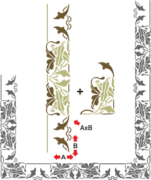 Gros lys (bordure) - pochoir pour la décoration