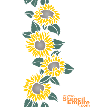 Bordure de tournesol - pochoir pour la décoration