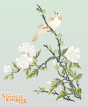 Grote stekelkruin (Stencils met tuin- en veldbloemen)