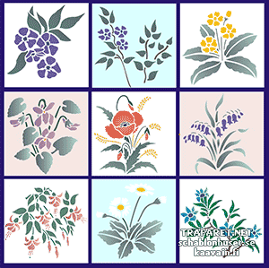 Set bloemen 51 - sjabloon voor decoratie